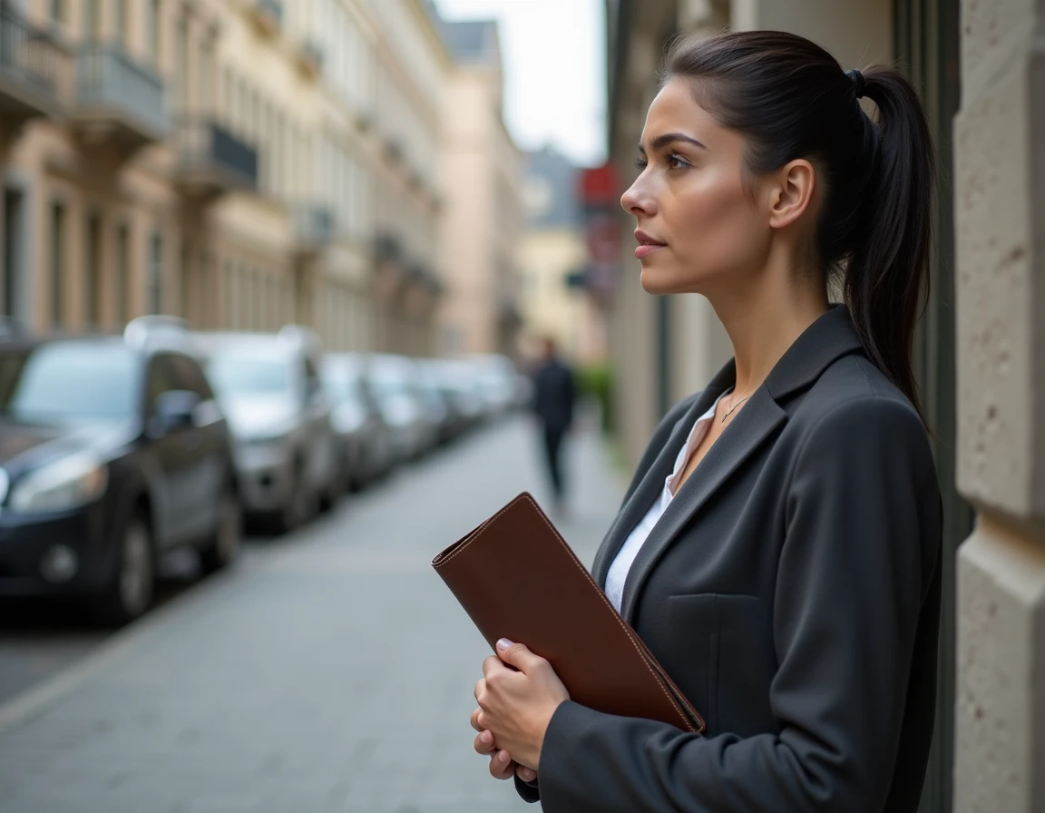 Une femme propriétaire tient ses clés devant son immeuble après avoir souscrit un crédit immobilier indexé sur le CMS 10 ans
