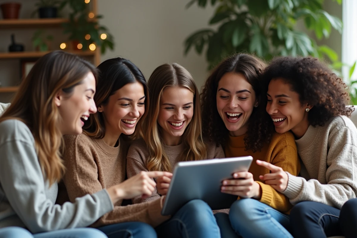 Groupe de jeunes autour d