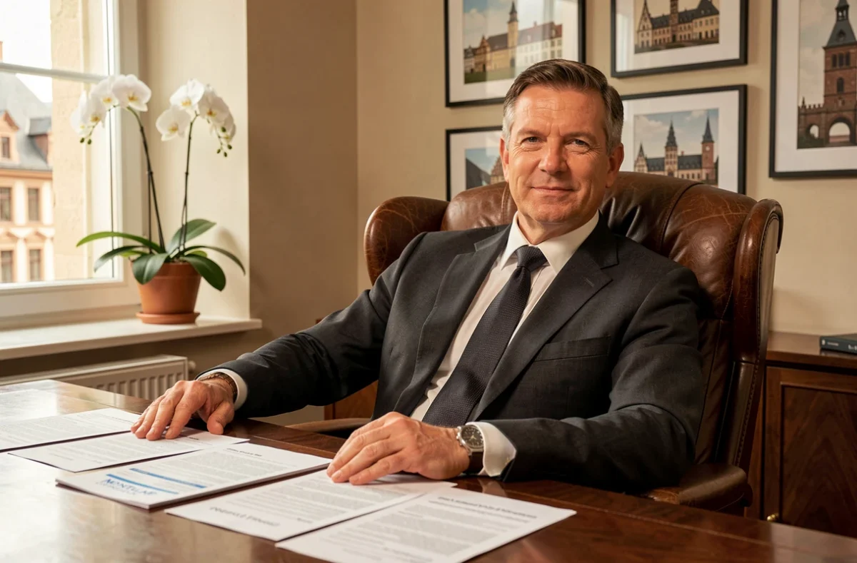 Consultant Montclair Finance Strasbourg analysant un dossier de crédit immobilier dans son bureau